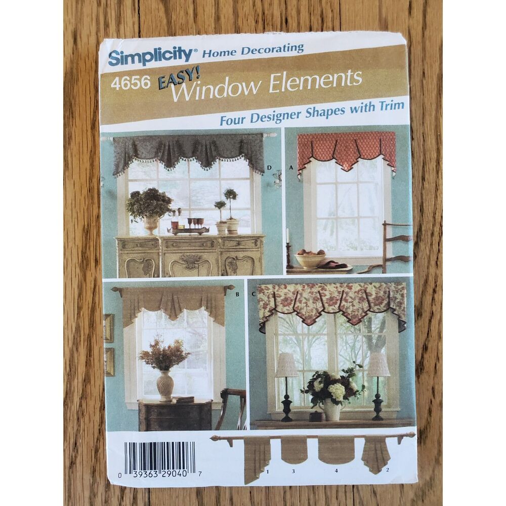 Simplicity 4656 Pattern Easy! Window Elements Sewing New Uncut